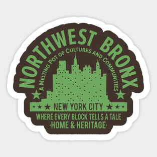 Northwest Bronx Skyline - A Tapestry of Home and Heritage Sticker